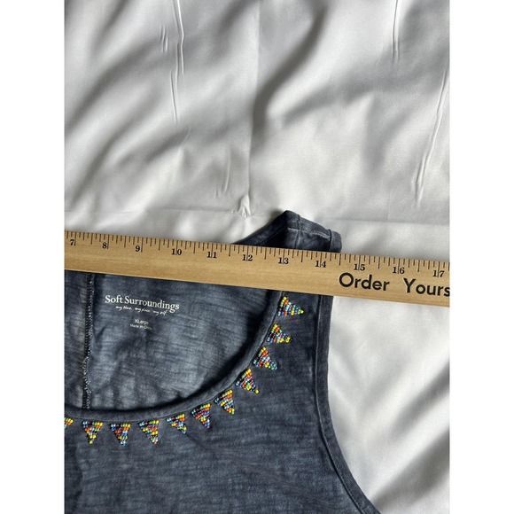 Soft Surroundings Tank Women XL Beaded Sleeveless Asymmetrical Embellished NWT - Picture 13 of 14